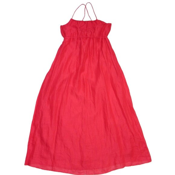NWT Banana Republic Ramie Gathered Maxi in Strawberry Delight Dress L - Picture 10 of 10